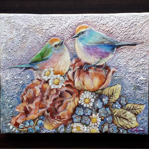一点物】『 はちみつ色の世界 』油絵 油彩 油画 絵画 インテリア