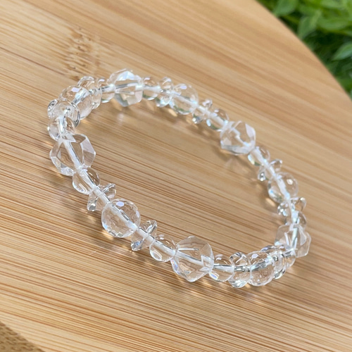 水晶 ファセットカット ＆ 128面カット ブレスレット 天然石