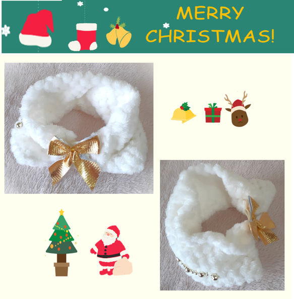 クリスマス・ワンピース黒／シルバー　小型犬 猫ちゃん用　送料無料　xbs01 7枚目の画像