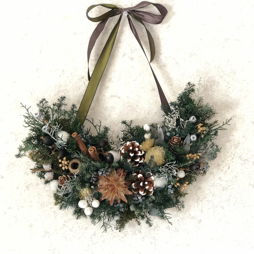 merry christmas 欲しく 静かな森のラウンドリース 16〜20cm