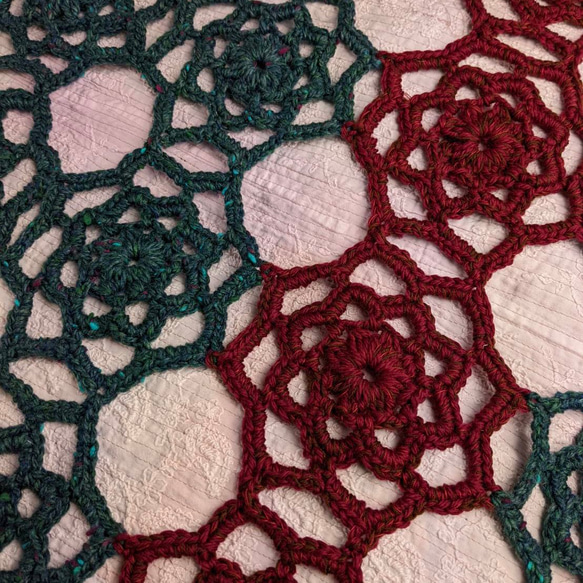 毛糸編みマルチカバー2枚セット 2枚目の画像