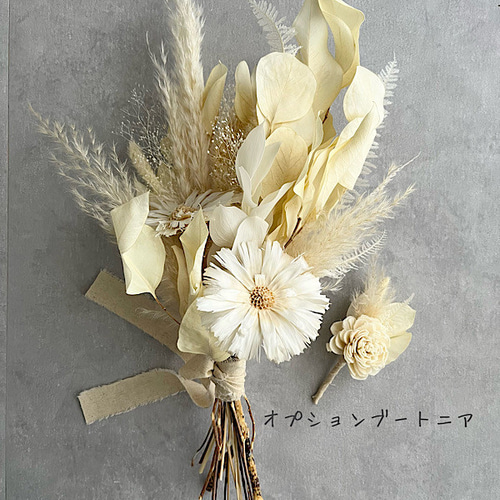 ホワイト・ドライフラワーブーケ ブーケ violaflower 通販