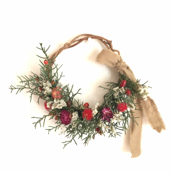 ドライフラワーツルリース(クリスマス) リース Rest garden ドライフラワーツルリース(クリスマス) リース Rest garden