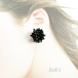 揺れないBlack Dahlia pierce/earring*large 3枚目の画像