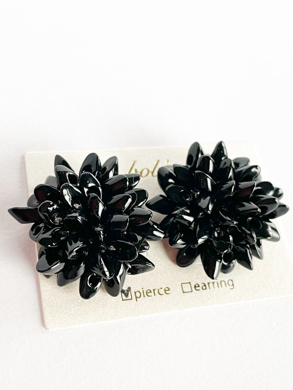 揺れないBlack Dahlia pierce/earring*large 1枚目の画像