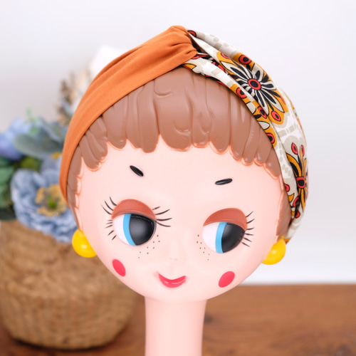 ファッショナブル | ボヘミアン カチューシャ | コントラスト オレンジ 
