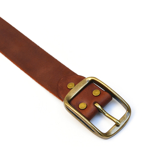 幅38mm 真鍮バックルベルト 11-5M メンズ レディース 紳士 茶系