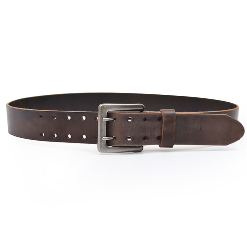 幅38mm ダブルピンバックルベルト 12-5MSK メンズ レディース 一枚革