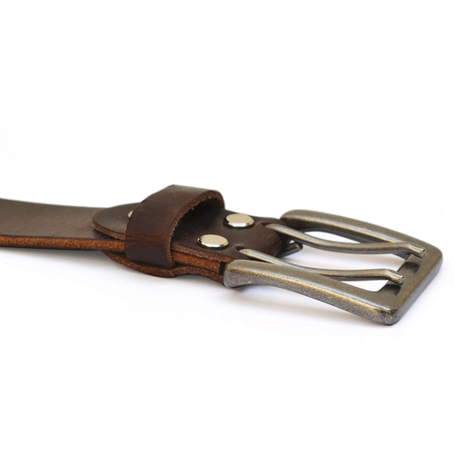 幅38mm ダブルピンバックルベルト 12-5MSK メンズ レディース 一枚革