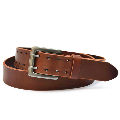 幅38mm ダブルピンバックルベルト 12-5MSK メンズ レディース 一枚革