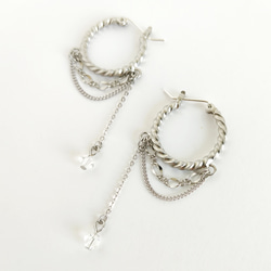 sv925ピアス[Chain lace hoop/Silver] 3枚目の画像