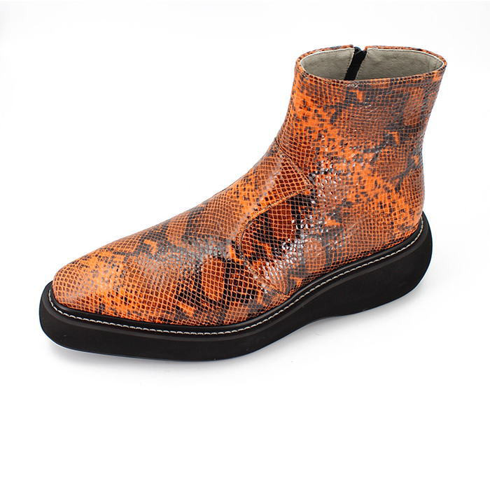 レザーブーツ パイソン柄ブーツ メンズブーツ レザーシューズ 本革