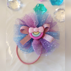 オーダーメイド♡レースフラワー付きデニムうさぎ♡ ベビーヘア