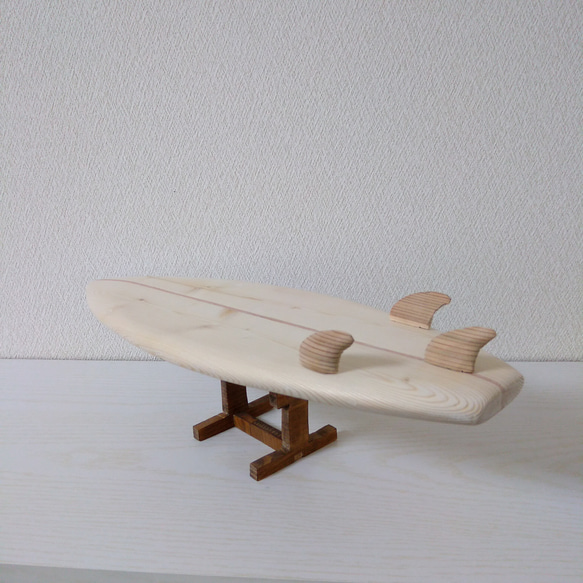 インテリア木製サーフボード（無垢） 3枚目の画像