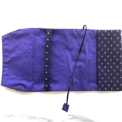 久留米絣の文庫本カバー(紫) 2枚目の画像