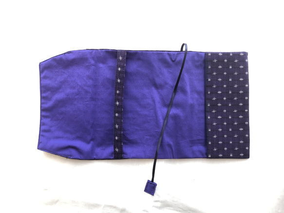久留米絣の文庫本カバー(紫) 2枚目の画像
