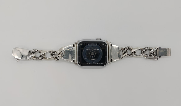 アップルウォッチバンド　ベルト　Apple Watch　シルバー925　金属　手作り　百合　紋章 7枚目の画像