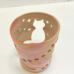 陶器 猫キャンドルホルダー 送料無料 9枚目の画像