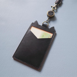 黒柴 柴犬 IDカードケース リールコード付パスケース リール付IDカード 9枚目の画像