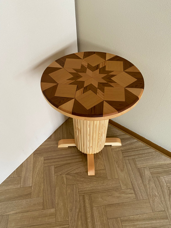 サイドテーブル（寄木装飾）【受注販売】 8枚目の画像