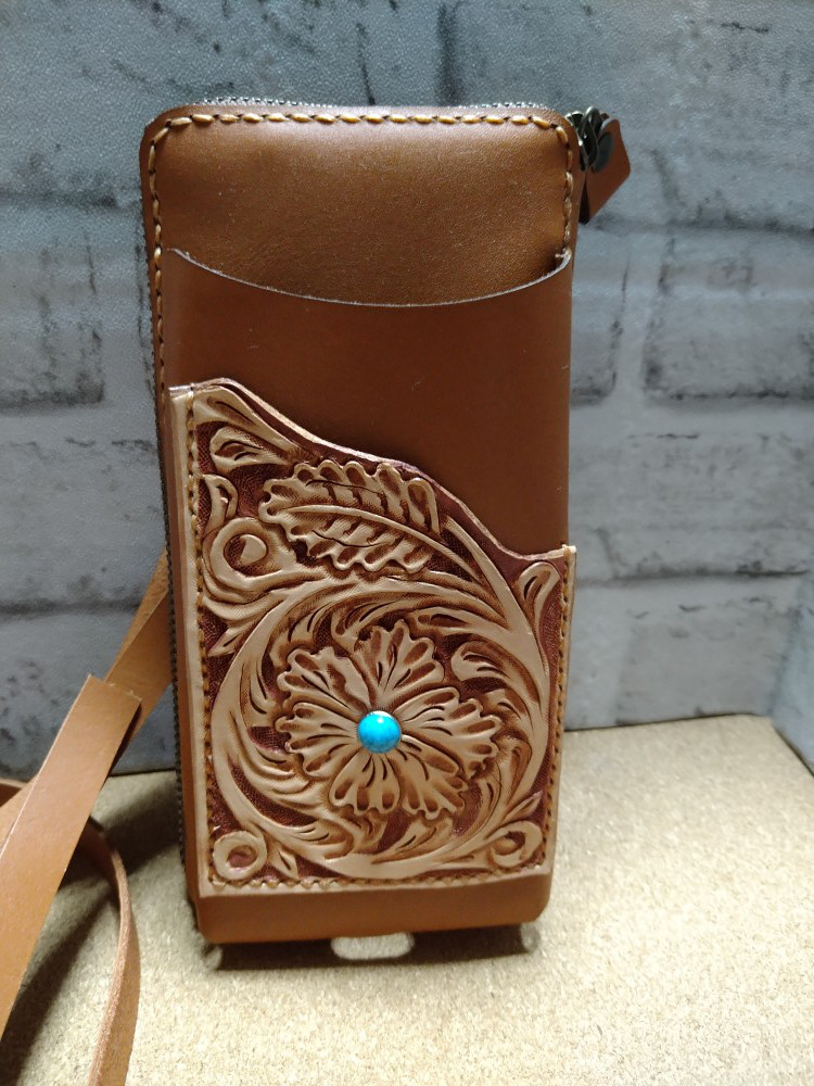 スマホお財布ショルダー茶系