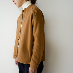 woo lcotton/raglan open shirt/sudan brown 13枚目の画像