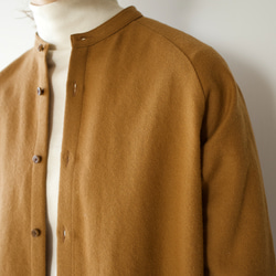 woo lcotton/raglan open shirt/sudan brown 10枚目の画像