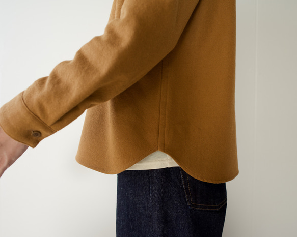 woo lcotton/raglan open shirt/sudan brown 12枚目の画像