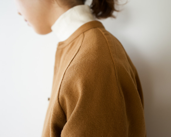 woo lcotton/raglan open shirt/sudan brown 8枚目の画像