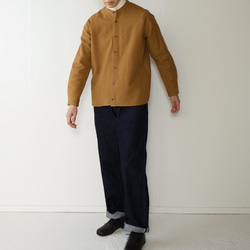 woo lcotton/raglan open shirt/sudan brown 7枚目の画像