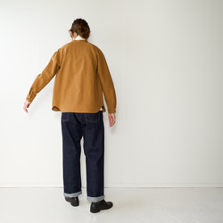 woo lcotton/raglan open shirt/sudan brown 6枚目の画像