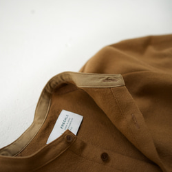 woo lcotton/raglan open shirt/sudan brown 15枚目の画像