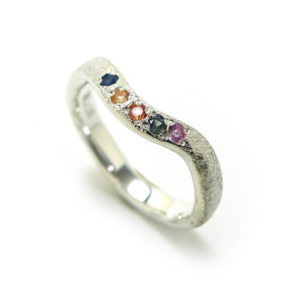 サイズオーダーメイド ren ring マルチカラーサファイア5石