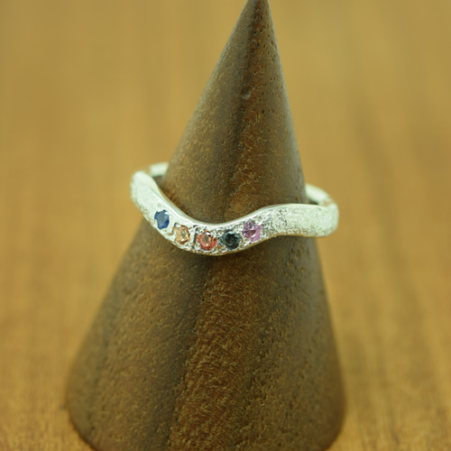 サイズオーダーメイド ren ring マルチカラーサファイア5石