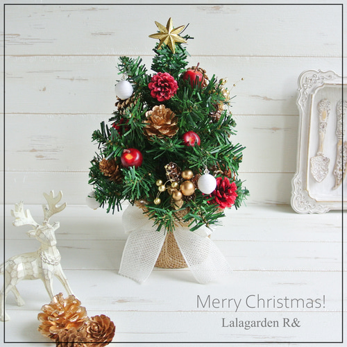 メリークリスマス♪ クリスマスツリー 赤りんご クリスマスブーケ