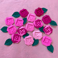 折り紙バラ＊ピンク15輪 アートフラワー ケロティ(只今、発送まで10