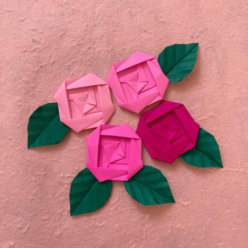 折り紙バラ＊ピンク15輪 アートフラワー ケロティ(只今、発送まで10