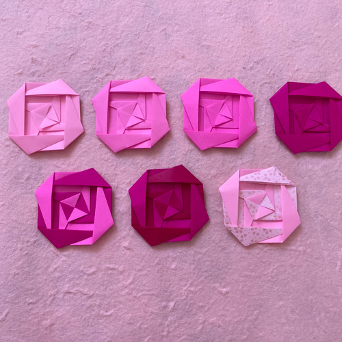 折り紙バラ＊ピンク15輪 アートフラワー ケロティ(只今、発送まで10