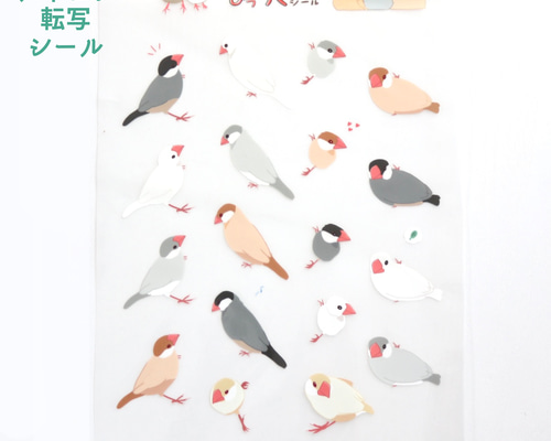 どこでも文鳥さんがひっつく？！アイロン転写シール シール