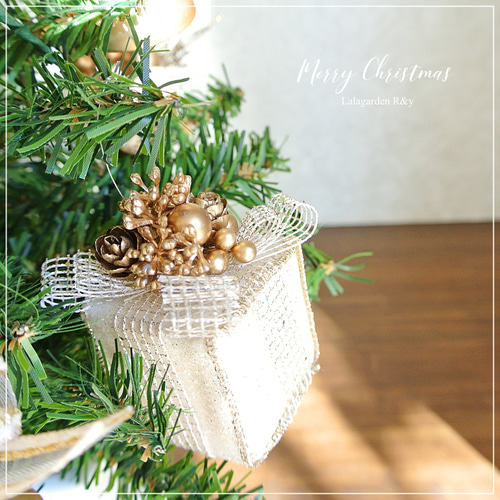 プレゼントボックス クリスマスオーナメント 華やかグリッターラメ