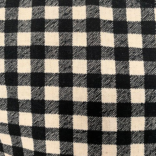 ○ジャンパースカート○ギンガムチェック黒○綿麻キャンバス○着丈
