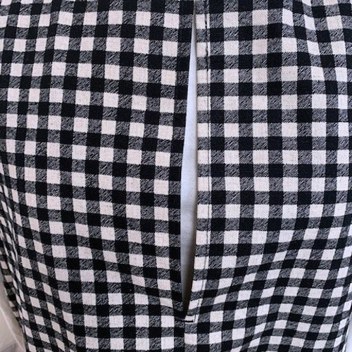 ○ジャンパースカート○ギンガムチェック黒○綿麻キャンバス○着丈