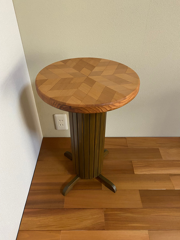 サイドテーブル/飾り台（寄木装飾※寄木細工） 3枚目の画像