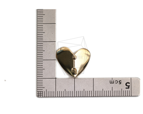 ERG-2200-G【2個入り】ハートピアス/Heart  Ear Post/ 16mm x 18.6mm 5枚目の画像