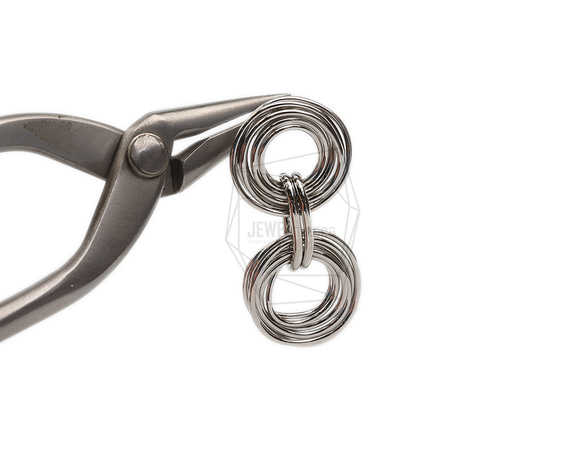 ERG-2201-R【2 pieces】多圓鏈耳環,多圓鏈耳環 第4張的照片