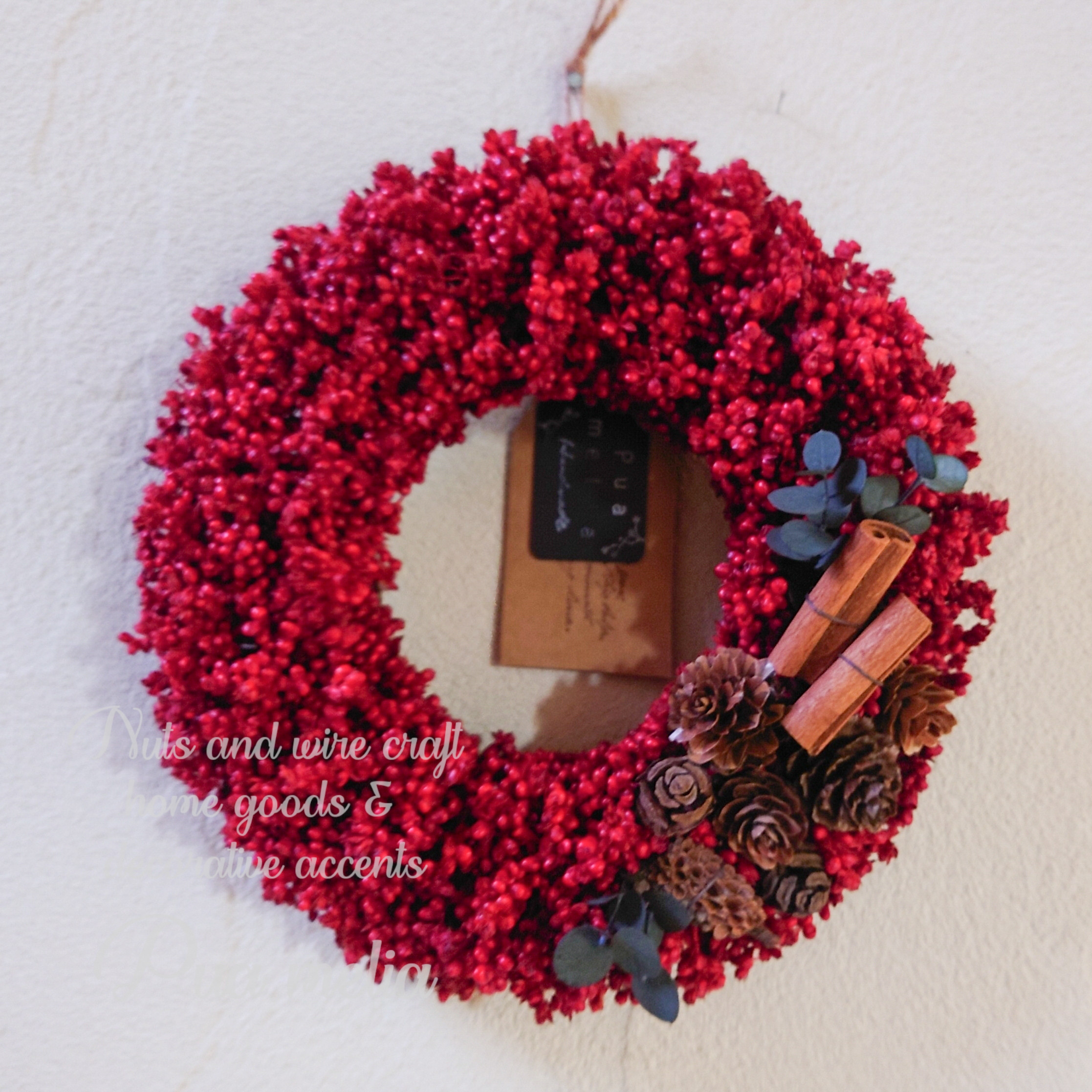 【特集掲載作品】 真っ赤 な 木の実 の リース ｜ 赤　ナチュラル　プレゼント　贈り物　リース