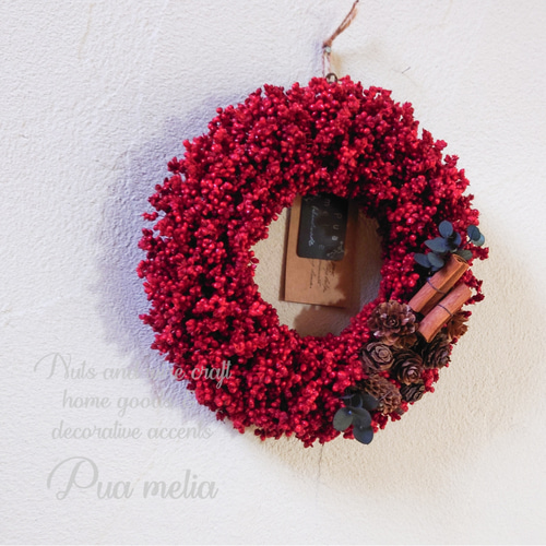 特集掲載作品】 真っ赤 な 木の実 の リース ｜ 赤 ナチュラル