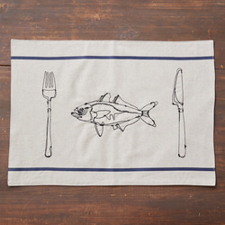+HAyU fabric -kitchen fabrics- コットンリネン刺繍ランチョンマット 4枚目の画像