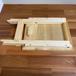 サイドテーブル・スツール【折りたたみ式】【寄木装飾:立体感模様】 7枚目の画像