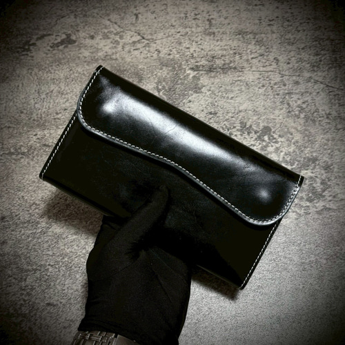 総手縫い フラップ 長財布 フルレザー 本革 牛革 ヌメ革 革財布 ハンドメイド 総手縫い フラップ 長財布 フルレザー 本革 牛革 ヌメ革 革財布